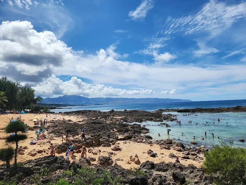 View of Shark’s Cove in Haleiwa, HI