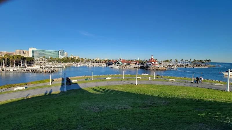 View of ShoreLine Aquatic Park in Long Beach, CA