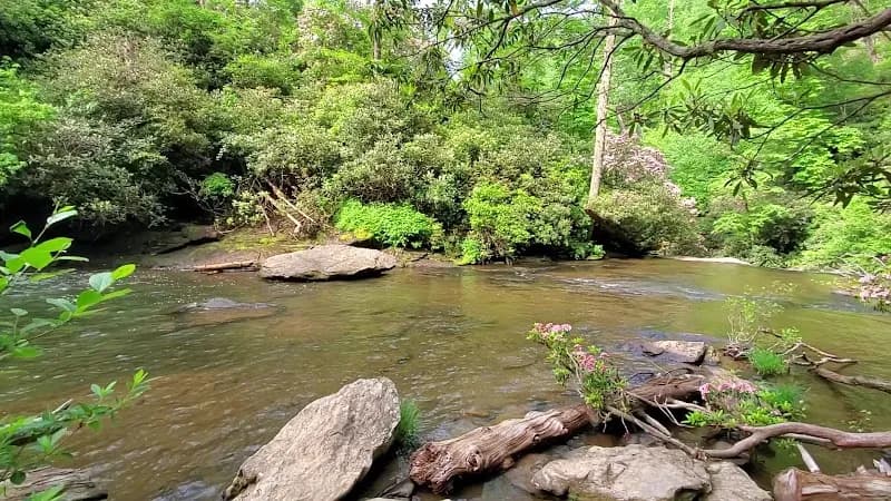 View of Silver Run Falls Trailhead in Glencoe, AL