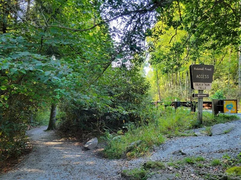 View of Silver Run Falls Trailhead in Glencoe, AL