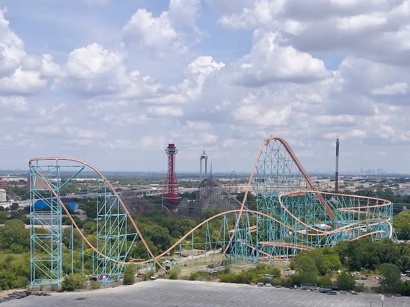 Six Flags Over Texas roller coaster in Arlington, TX