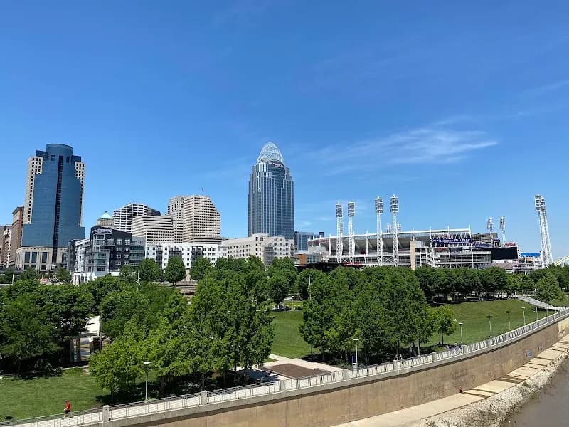 View of Smale Riverfront Park in Cincinnati, OH