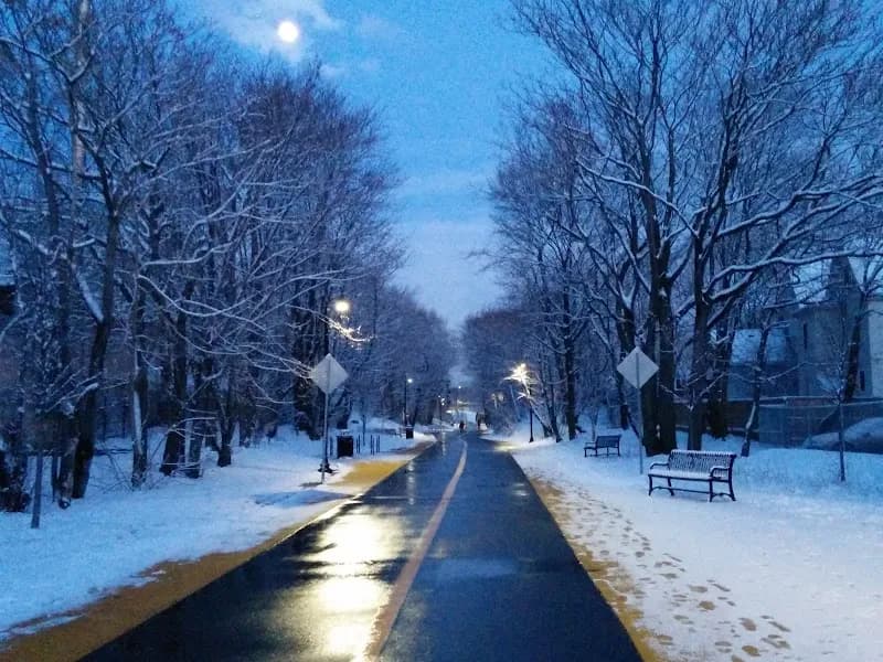View of Somerville Community Path in Somerville, MA