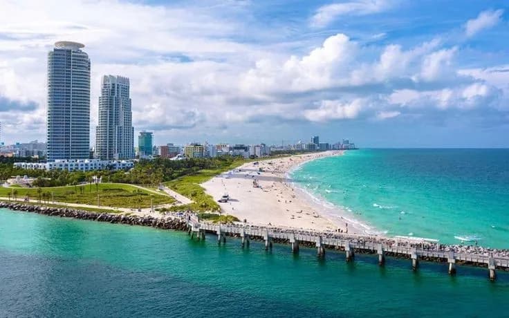 View of South Pointe Park in Miami Beach, FL