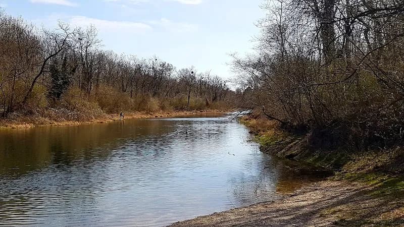 View of Spielplatz Groß Enzersdorf, beim Damm, Lobaueingang in Groß-Enzersdorf, VIE