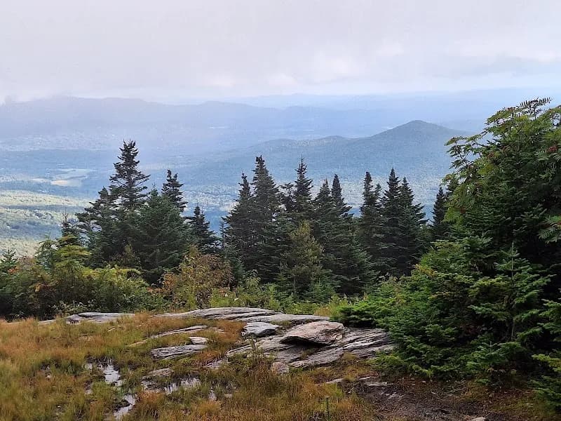 View of Sterling Pond Trail in Stowe, VT