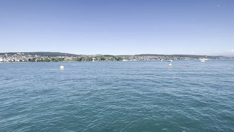 View of Strandbad Mythenquai in Zurich, ZH