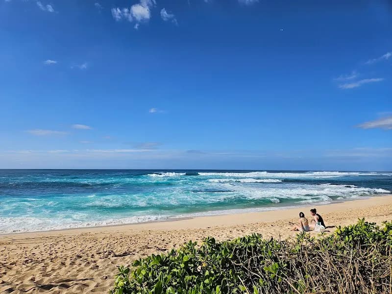 View of Sunset Beach Park in Haleiwa, HI