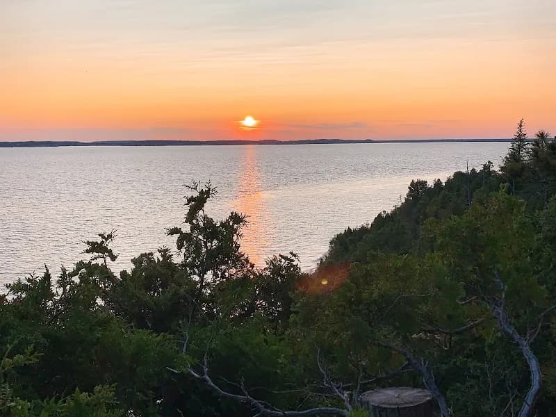 View of Sunset Rock in Mackinac Island, MI