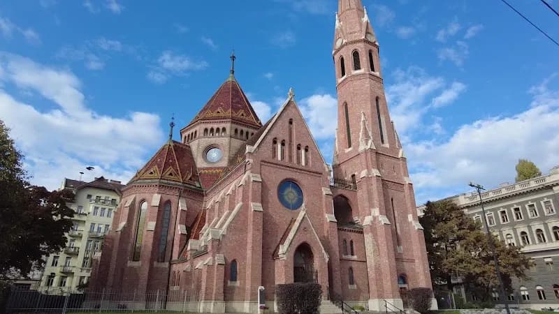 View of Szilágyi Dezső Square Reformed Church in Monor, Budapest