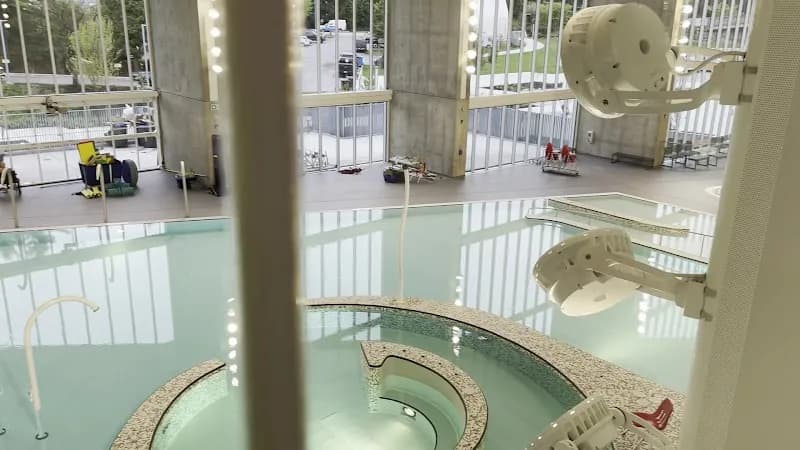 View of təməsew̓txʷ Aquatic and Community Centre in New Westminster, BC