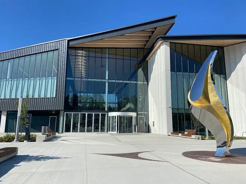 View of təməsew̓txʷ Aquatic and Community Centre in New Westminster, BC
