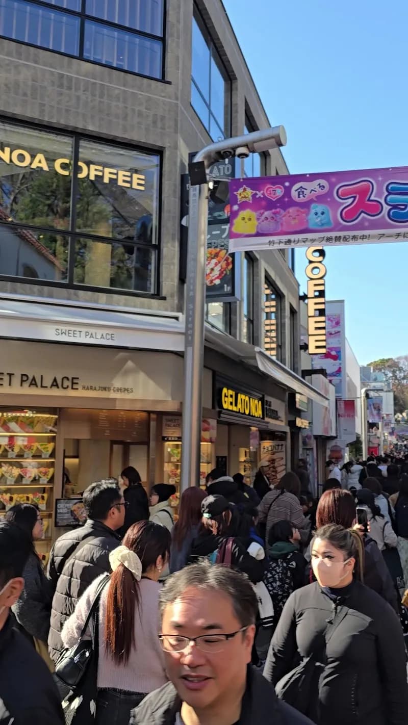 View of Takeshita Street Food Vendors in Shibuya, Tokyo