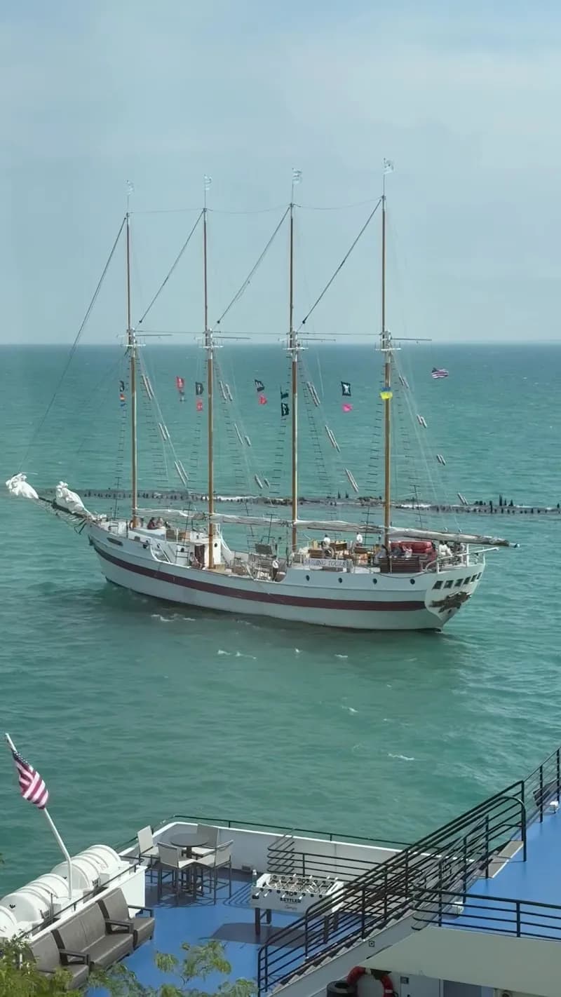 View of Tall Ship Windy in Chicago, IL