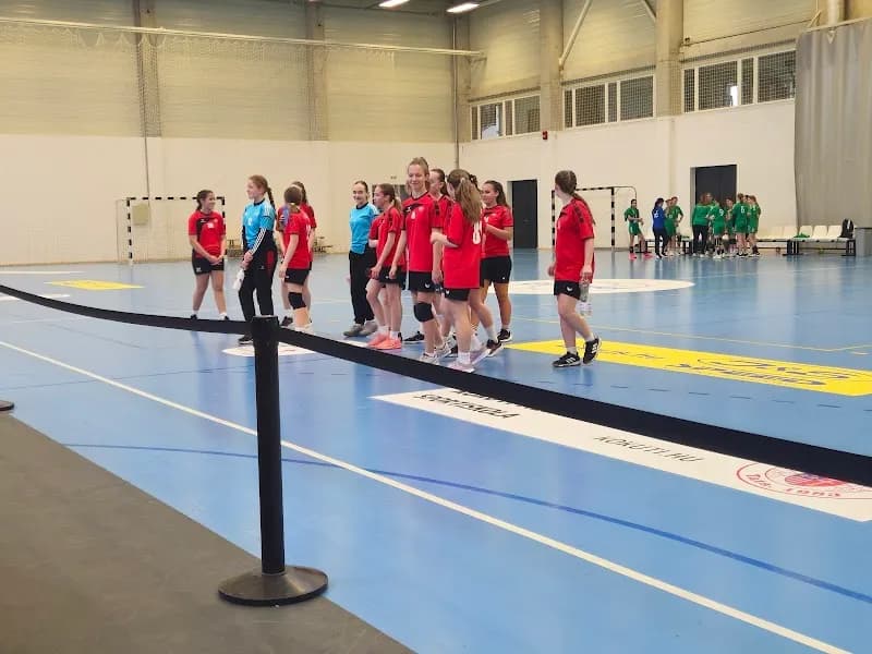 View of Tata's new sports hall in Tata, Budapest