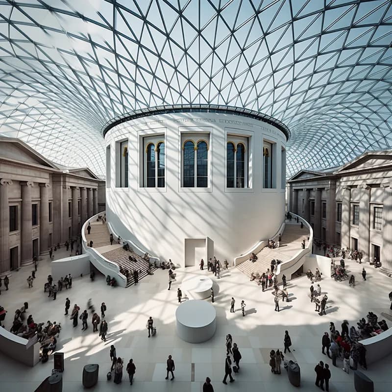 View of The British Museum in London, LDN