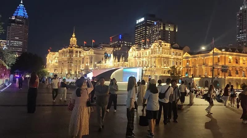 View of The Bund Waterfront Promenade in Shanghai, SH