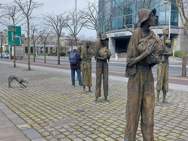 View of The Famine Memorial in Dublin, DUB