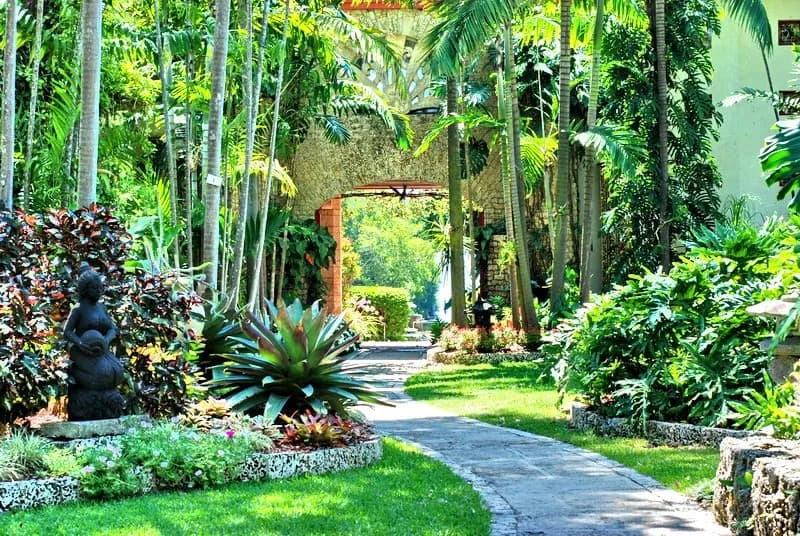 View of The Kampong, National Tropical Botanical Garden in Coconut Grove, FL