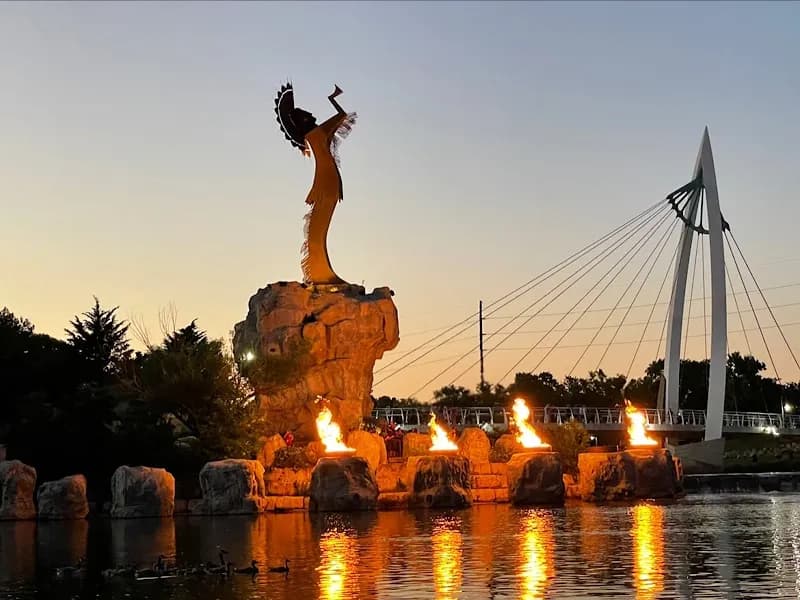 The Keeper of the Plains tourist attraction in Wichita, KS