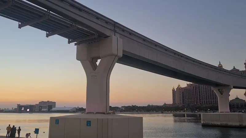 View of The Palm Jumeirah Monorail Station & Promenade in Palm Jumeirah, Dubai