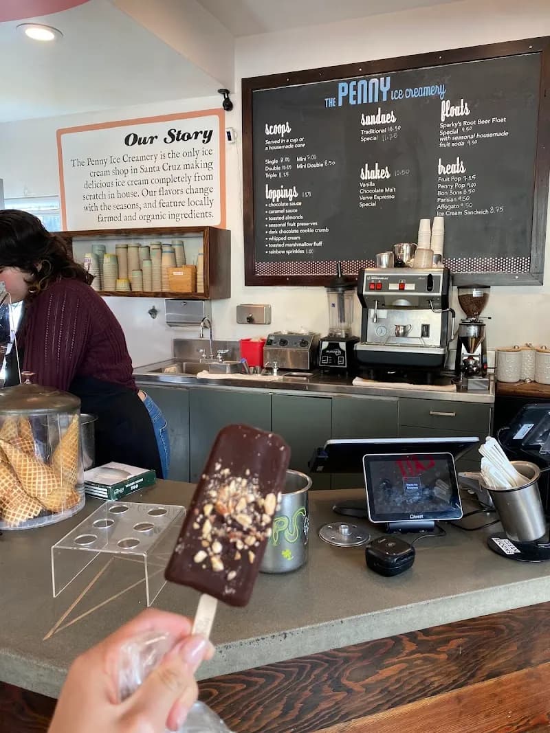 View of The Penny Ice Creamery in Santa Cruz, CA