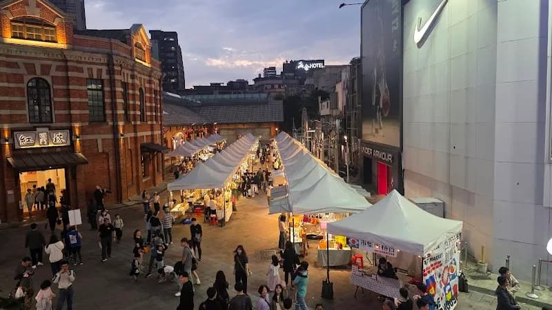 View of 西門紅樓創意市集 The Red House Creatives and Art Market in Taipei, TPE