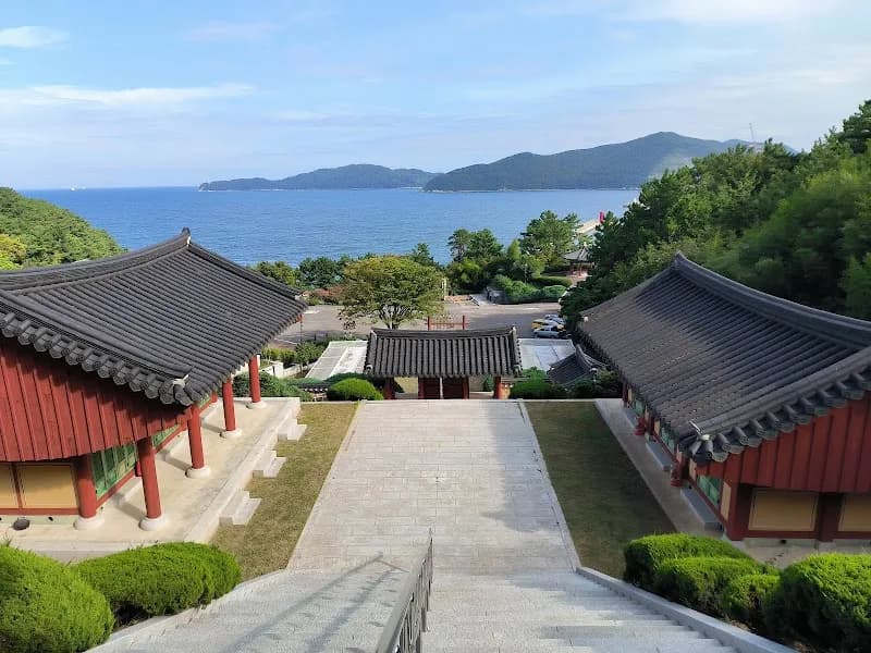 View of The Shrine of Okpo Great Victory Commemorative Park in Geoje-si, Busan