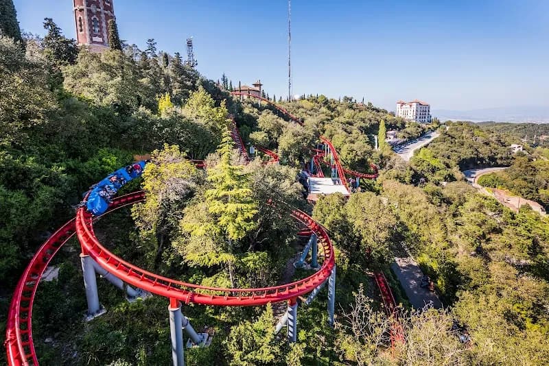 View of Tibidabo Amusement Park in Barcelona, CT