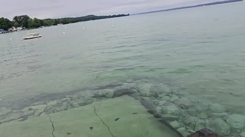 View of Torch Lake Sandbar in Rapid City, MI