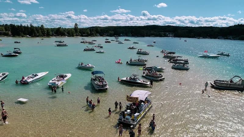 View of Torch Lake Sandbar in Rapid City, MI