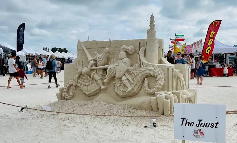 View of Treasure Island Waterslide and Cabanas in St. Petersburg, FL