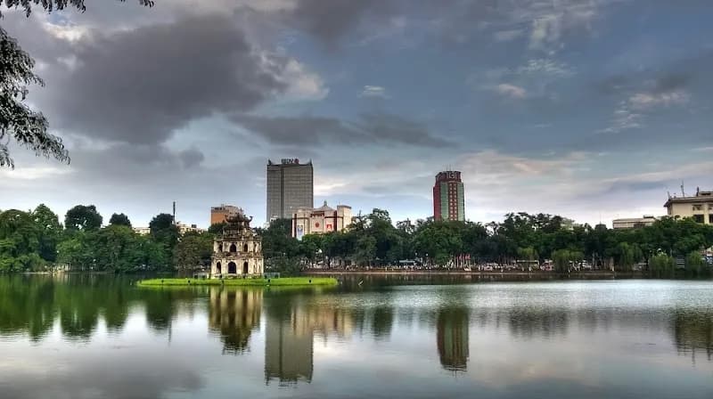 View of Turtle Tower in Hoàn Kiếm, HN