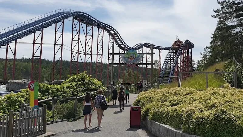 View of TusenFryd Amusement Park in Oslo, OSL