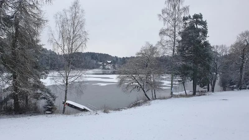 View of Tussetjern badeplass in Oppegård, Oslo