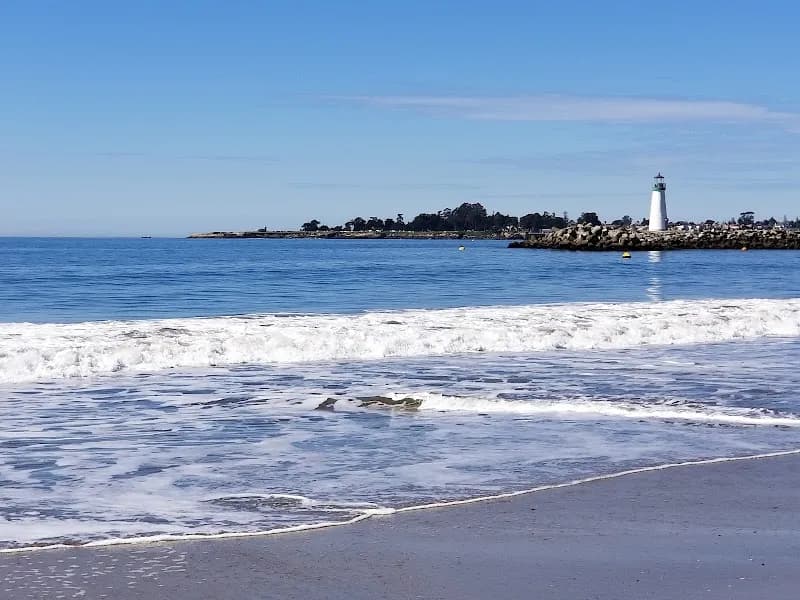 View of Twin Lakes State Beach in Santa Cruz, CA