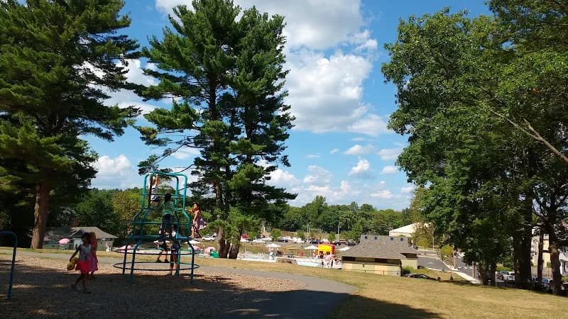 View of Underwood Pool in Belmont, MA