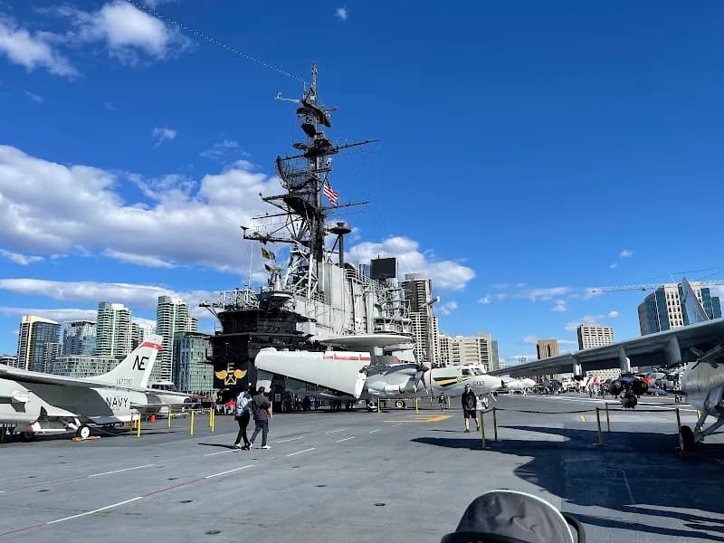 View of USS Midway Museum in San Diego, CA
