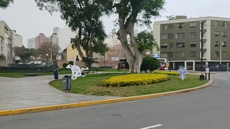 View of Óvalo Francisco Bolognesi in Barranco, Lima