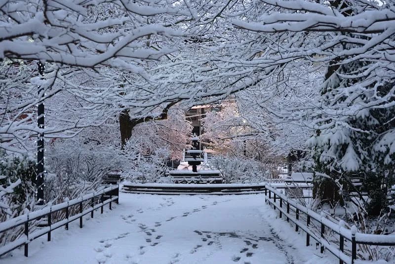 View of Van Vorst Park in Jersey City, NJ