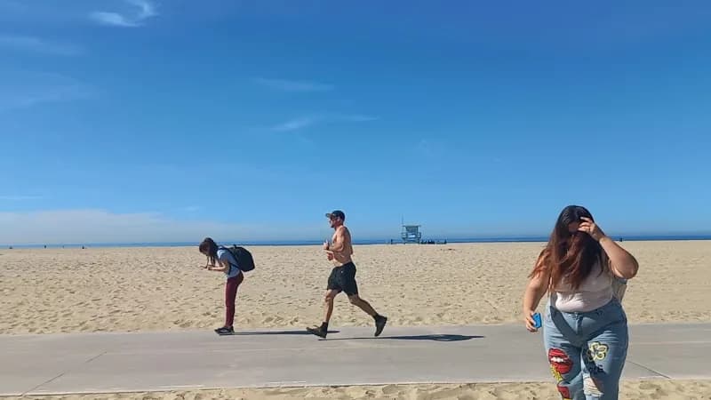View of Venice Beach Boardwalk in Venice, CA