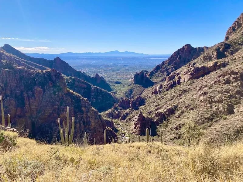 Ventana Canyon Trailhead hiking area in Catalina Foothills, AZ