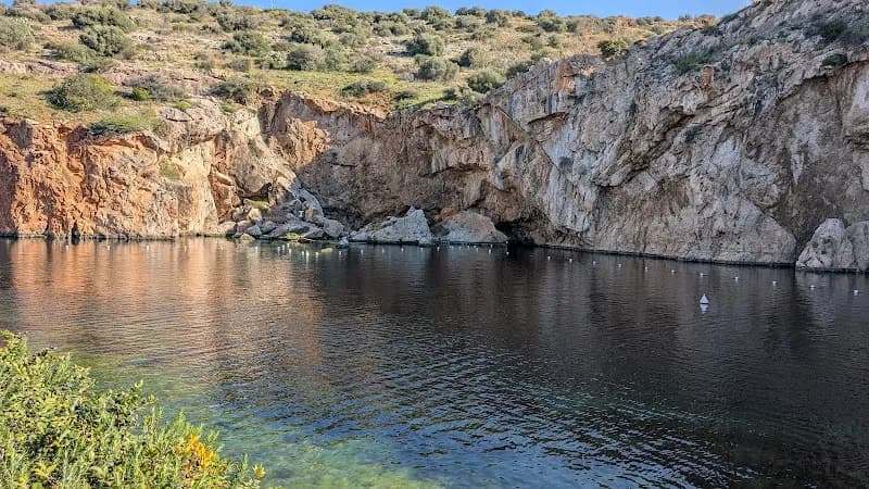 View of Vouliagmeni Lake in Vouliagmeni, AT