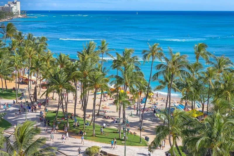 View of Waikīkī Beach in Waikiki, HI