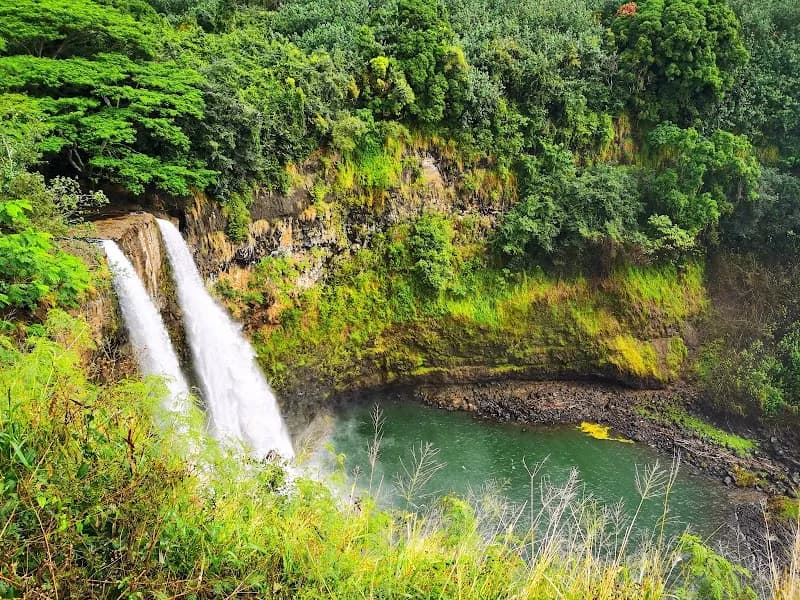 Wailua Falls natural feature in Kauai, HI
