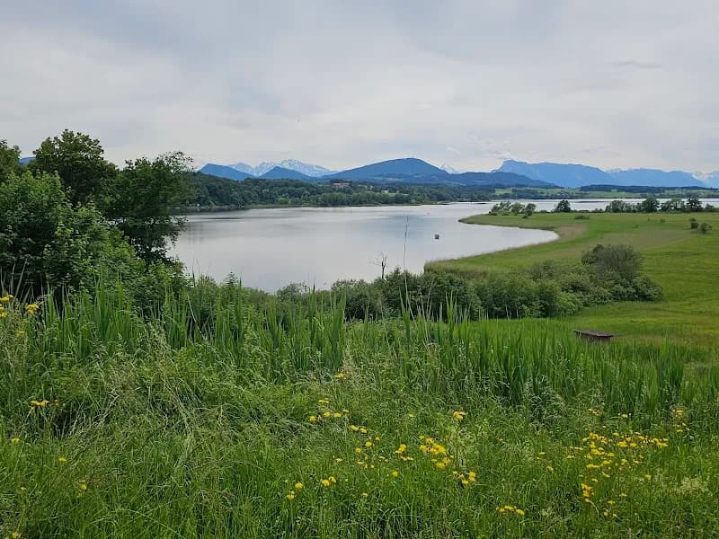 Wallersee lake in Henndorf am Wallersee, Salzburg