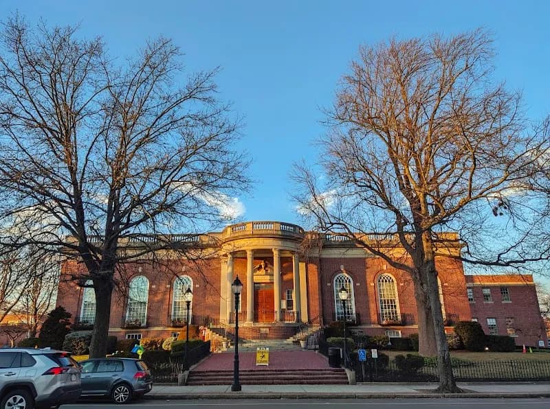 View of Waltham Public Library in Waltham, MA