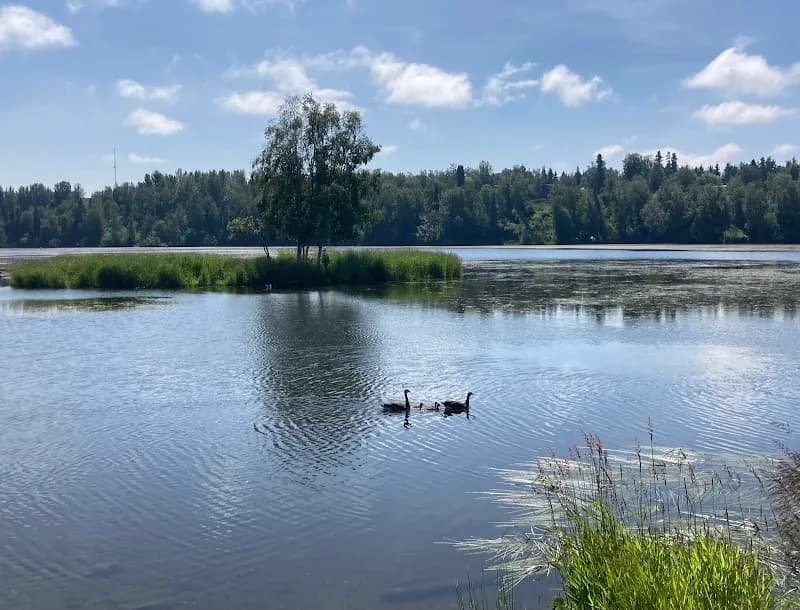 View of Westchester Lagoon in Anchorage, AK