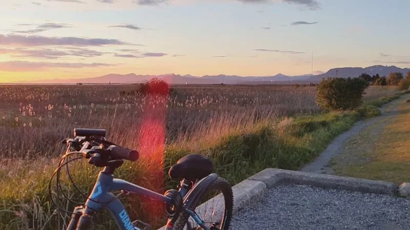 View of Westham Island Dyke Trail in South Delta, BC