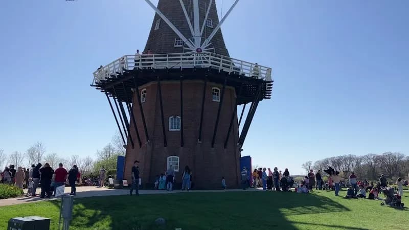 View of Windmill Island Gardens in Holland, MI